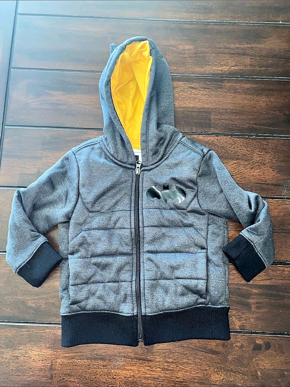 babyGap x Junk Food Batman Puffer Jacket x Batman Gray & Yellow Hooded Jacket